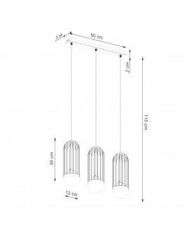 Lampa wisząca BRINA 3L czarna Sollux SL.1334