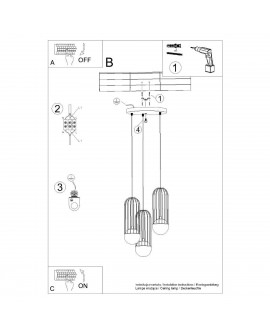 Lampa wisząca BRINA 3P biała Sollux SL.1335