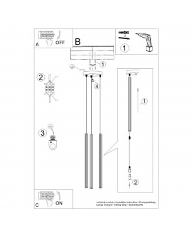 Lampa wisząca ARCHE 3P biała Sollux SL.1340