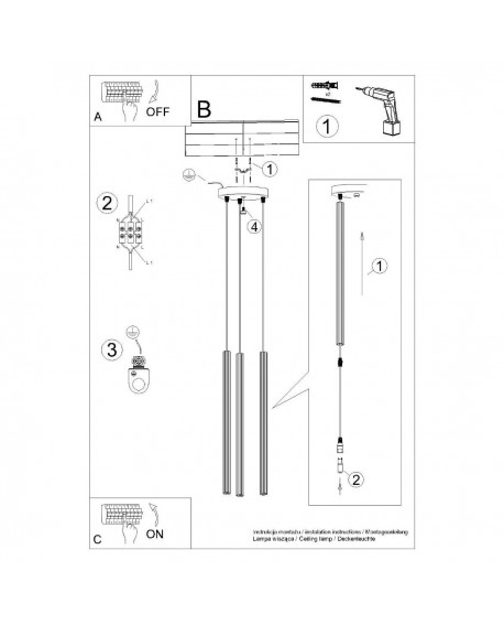 Lampa wisząca ARCHE 3P biała Sollux SL.1340