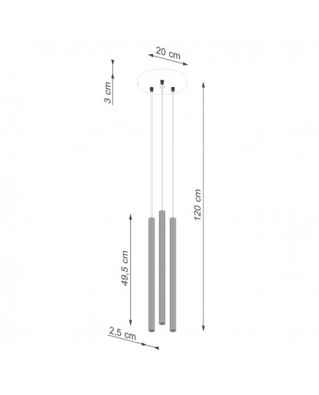 Lampa wisząca ARCHE 3P czarna Sollux SL.1341