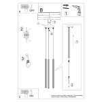 Lampa wisząca ARCHE 3P złota Sollux SL.1342