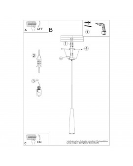 Lampa wisząca ELECTRA beton Sollux SL.1347