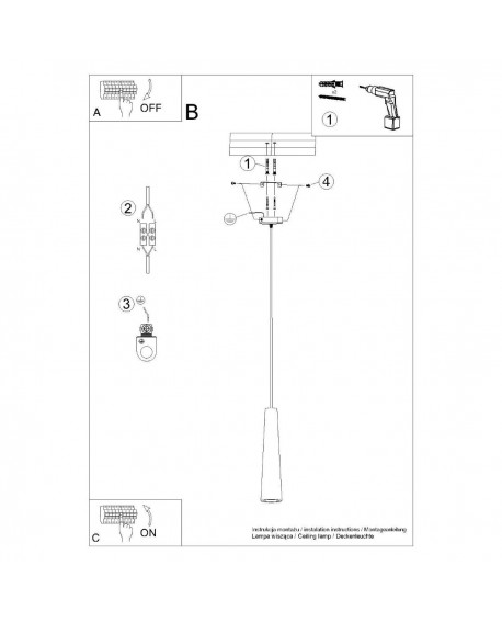 Lampa wisząca ELECTRA beton Sollux SL.1347