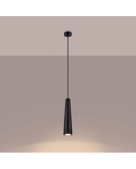 Lampa wisząca ELECTRA czarna beton Sollux SL.1355