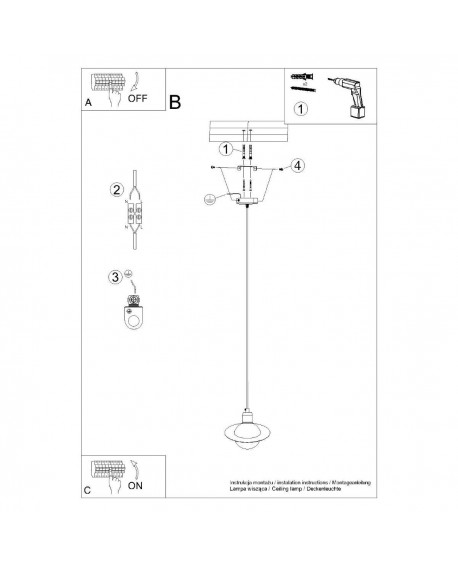 Lampa wisząca HYPERION 1 biały Sollux SL.1356