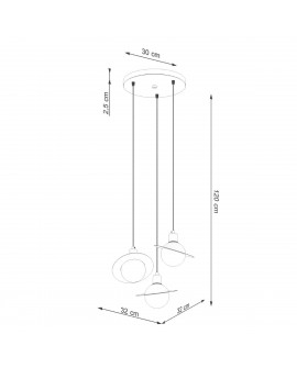 Lampa wisząca HYPERION 3P biały Sollux SL.1357