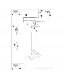 Lampa wisząca HYPERION 3P czarny Sollux SL.1359