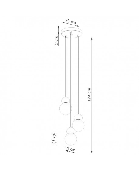 Lampa wisząca PEKKA 3P biała/naturalne drewno Sollux SL.1391