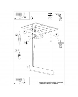 Lampa wisząca SPARK czarna Sollux SL.1395