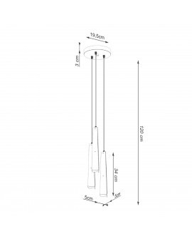 Lampa wisząca PRYSM 3P biała Sollux SL.1398