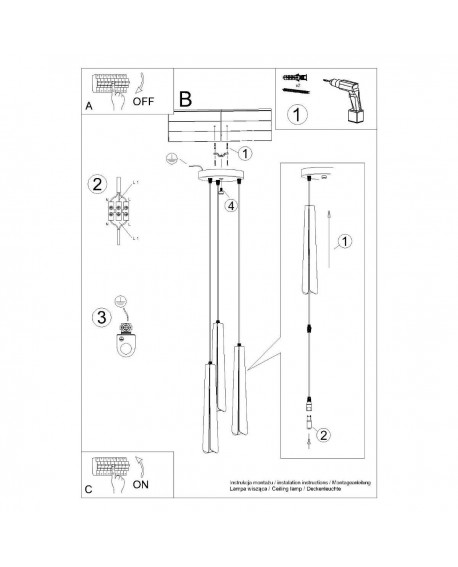 Lampa wisząca PRYSM 3P biała Sollux SL.1398