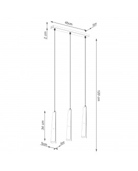 Lampa wisząca PRYSM 3L biała Sollux SL.1399