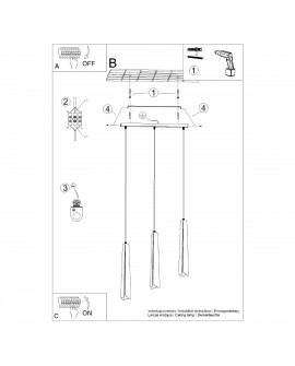 Lampa wisząca PRYSM 3L biała Sollux SL.1399