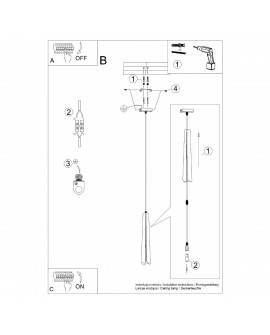 Lampa wisząca PRYSM 1 czarna Sollux SL.1400