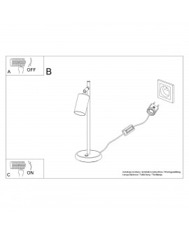 Lampa biurkowa WINX czarny/chrom Sollux SL.1373