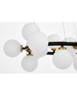 NOWOCZESNA LAMPA WISZĄCA CZARNO-MOSIĘŻNA MARSIADA W15 LUMINA DECO