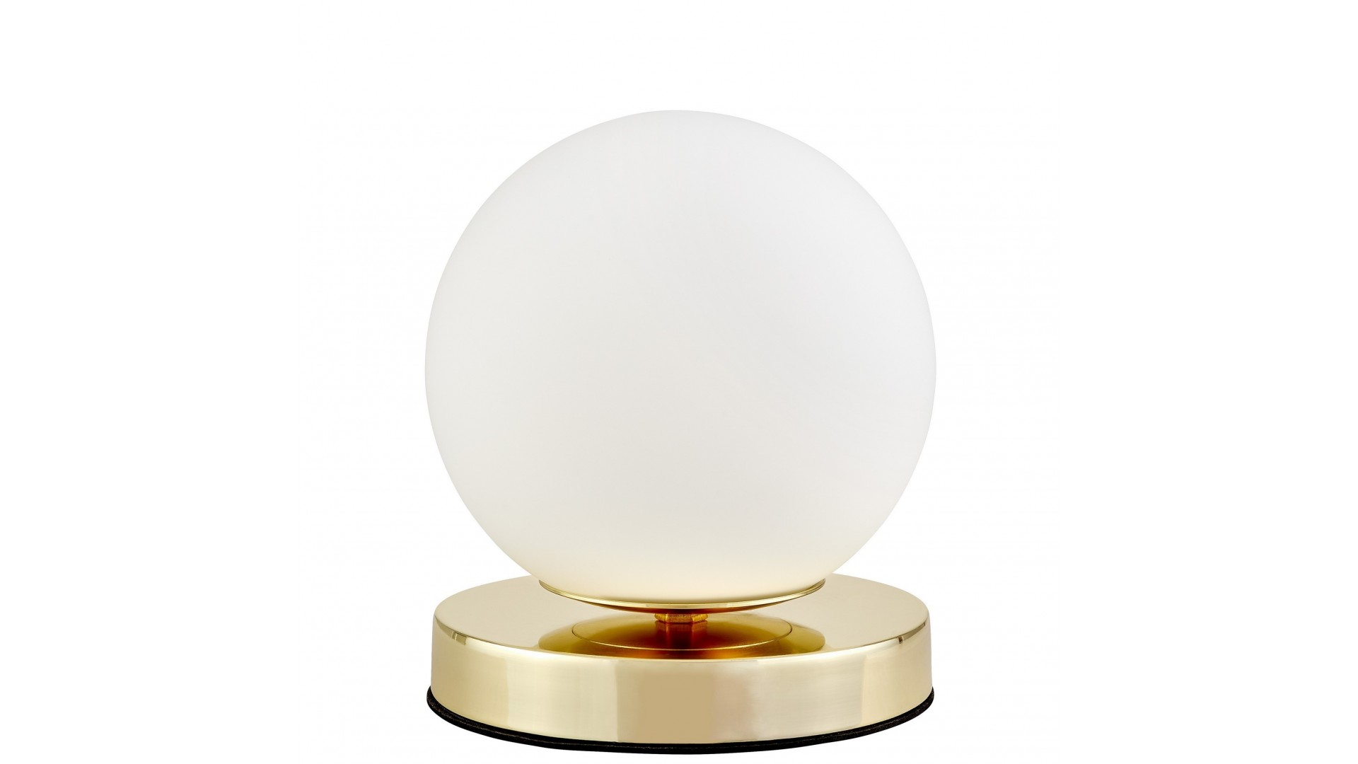 nowoczesna lampa biurkowa fredica w1 biała szklana kula złota podstawa lampy lumina deco