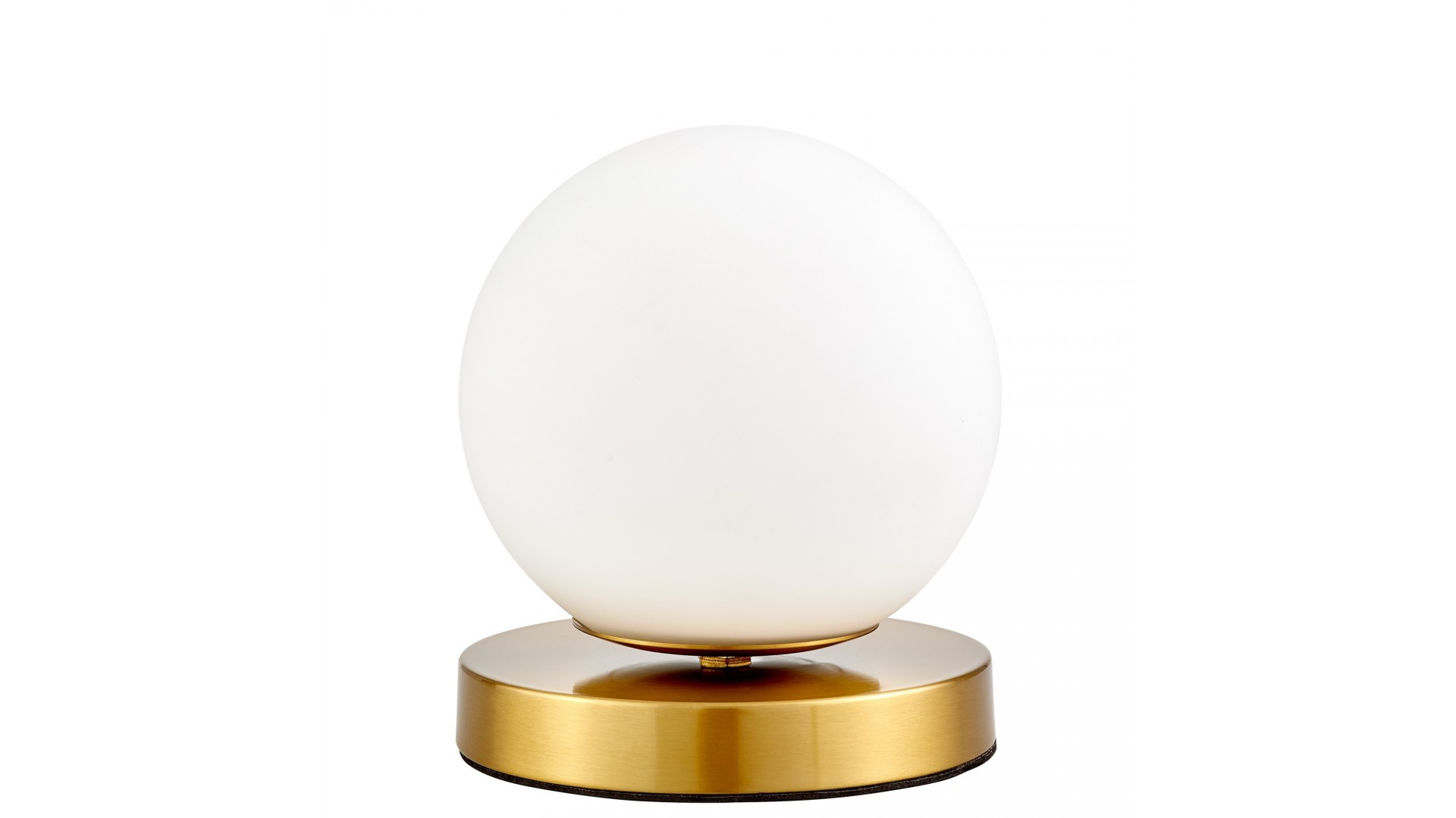 lampa biurkowa złota szczotkowana fredica w1 lumina deco - minimalistyczna biała kula