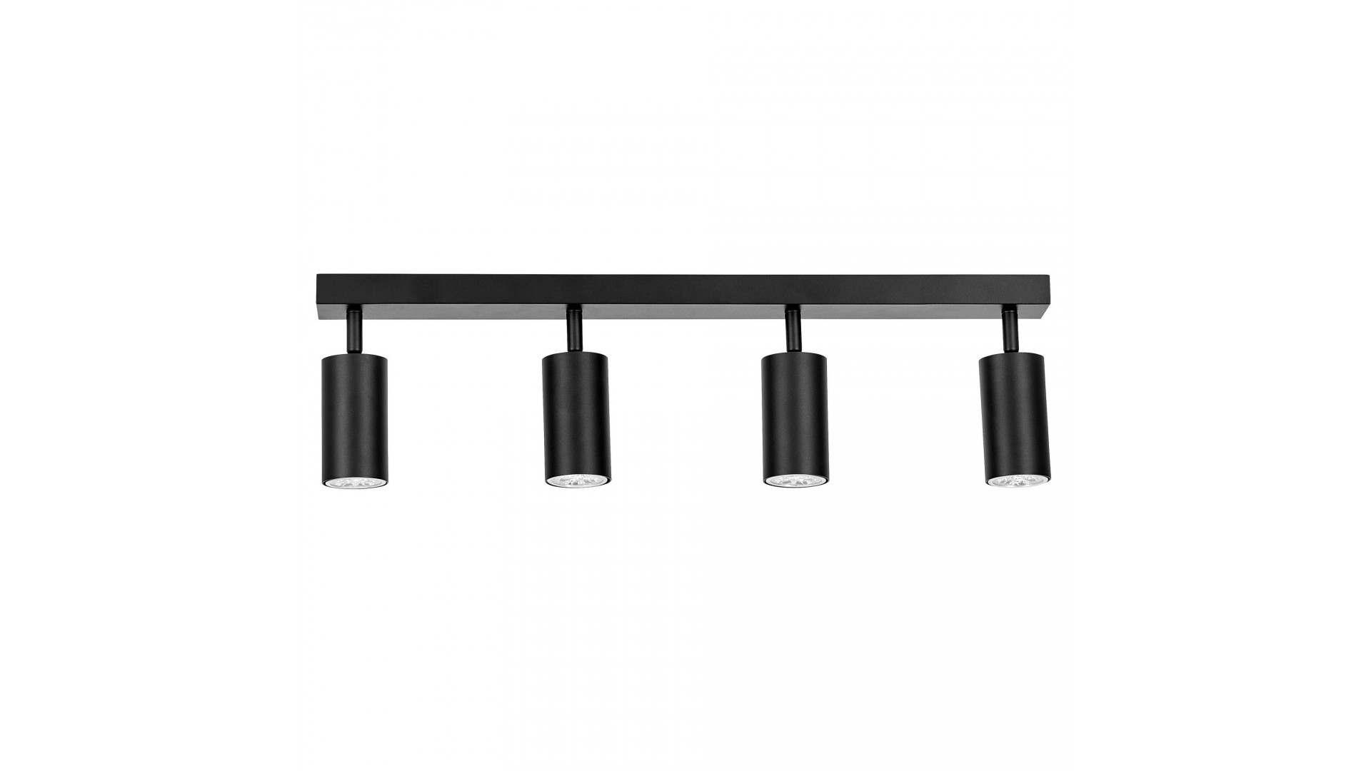 czarna lampa sufitowa spot z czterema tubami na długiej listwie do nowoczesnych wnętrz producent lampit model NEO W4