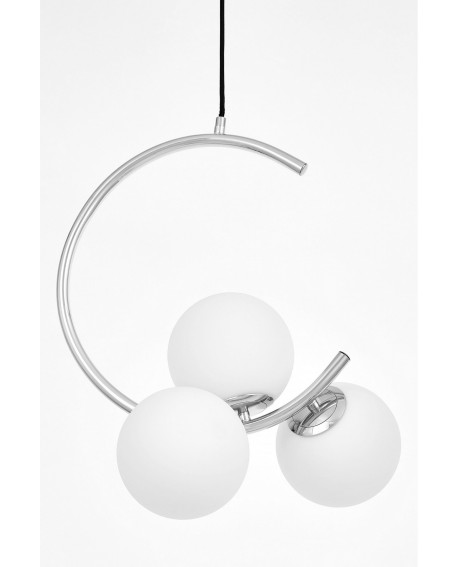 NOWOCZESNA LAMPA WISZĄCA CHROMOWANA BONIO W3 LUMINA DECO