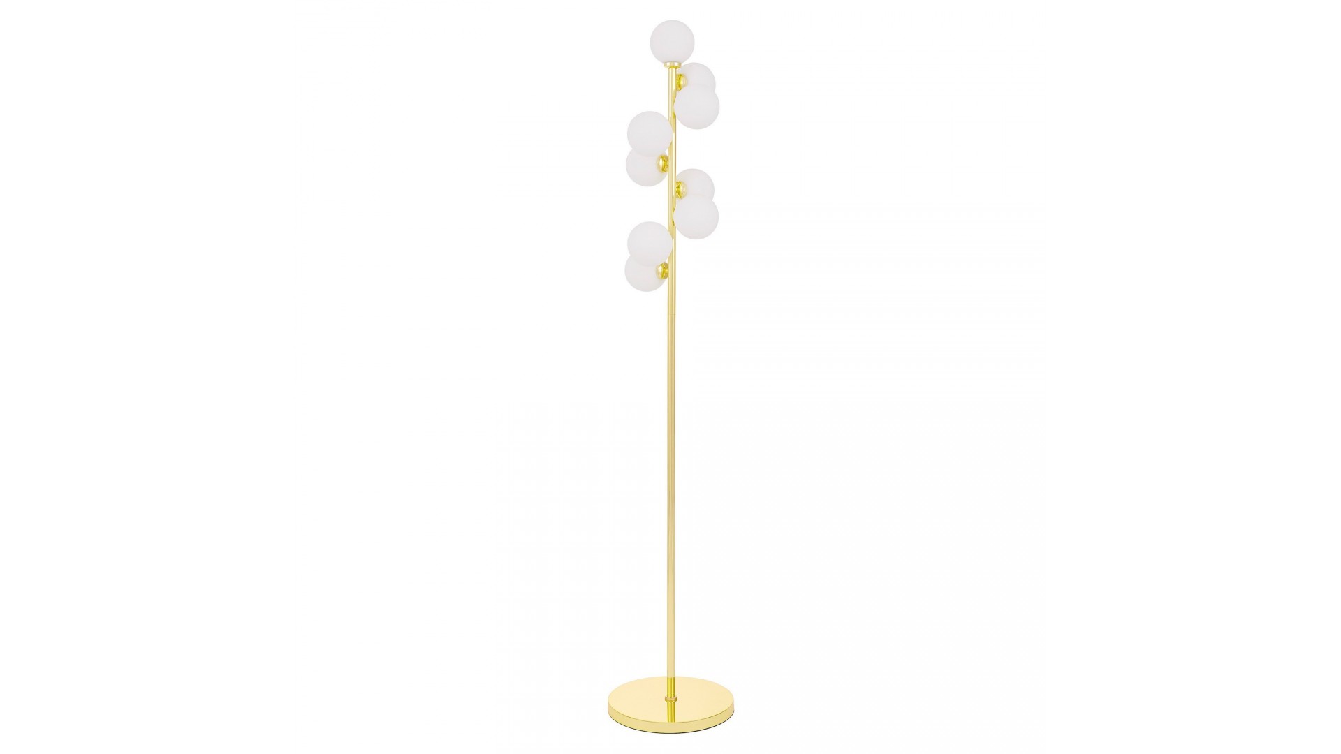 LAMPA STOJĄCA PODŁOGOWA ZŁOTO KLASYCZNE BIAŁE KULE PETRICA 9 LUMINA DECO