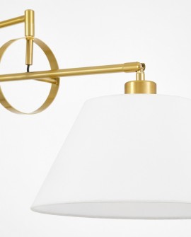 lampa nocna biurkowa złota szczotkowana biała turina lumina deco na białym tle