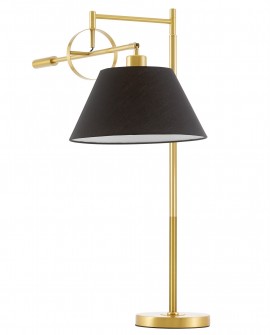 LAMPA NOCNA BIURKOWA ZŁOTO SZCZOTKOWANE CZARNA TURINA LUMINA DECO