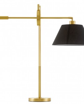 LAMPA NOCNA BIURKOWA ZŁOTO SZCZOTKOWANE CZARNA TURINA LUMINA DECO