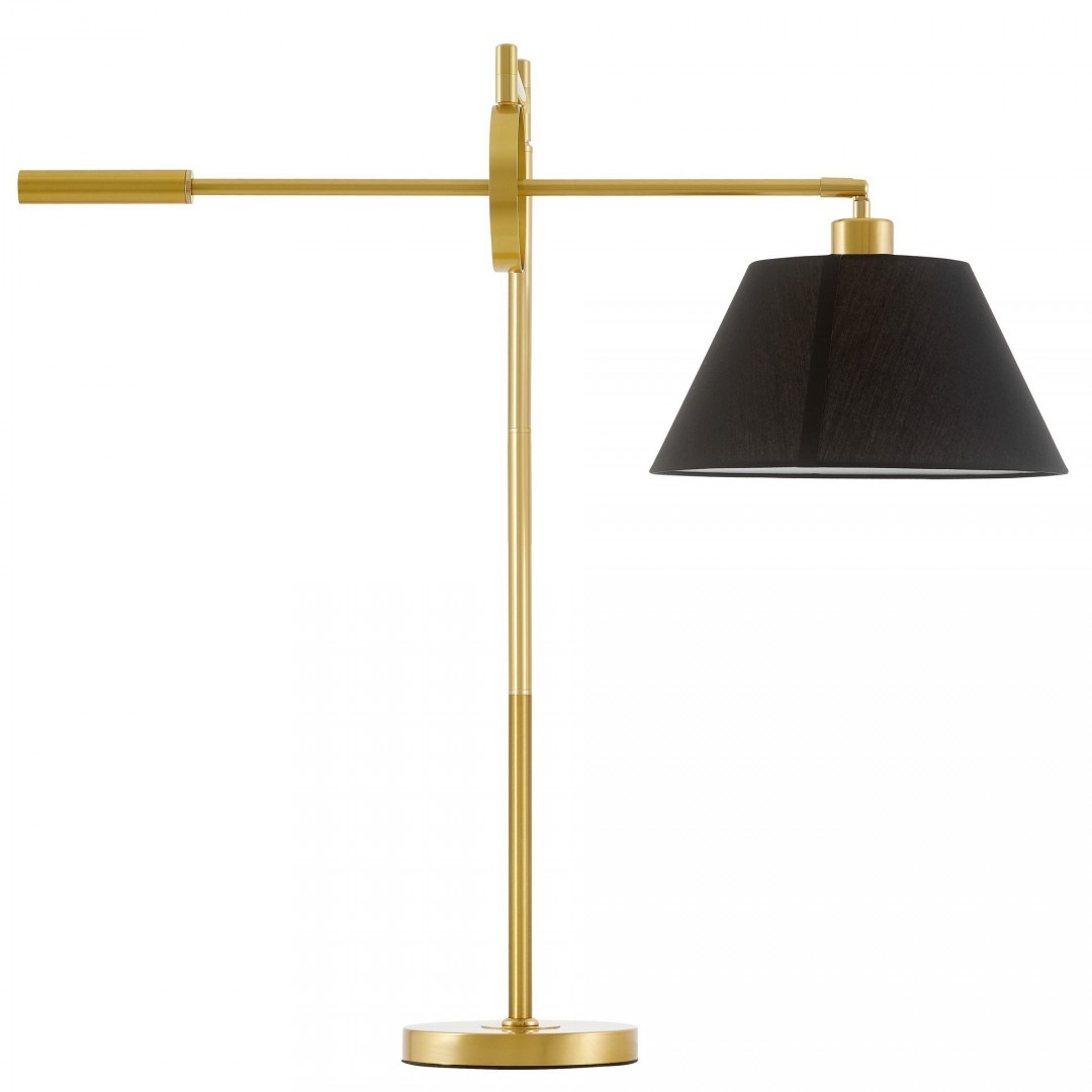 LAMPA NOCNA BIURKOWA ZŁOTO SZCZOTKOWANE CZARNA TURINA LUMINA DECO