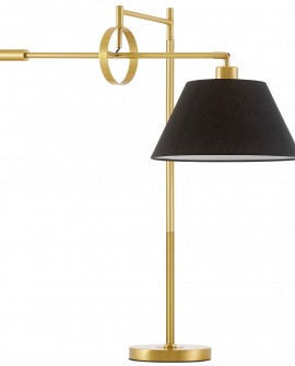 LAMPA NOCNA BIURKOWA ZŁOTO SZCZOTKOWANE CZARNA TURINA LUMINA DECO