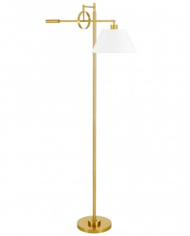 Podłogowa lampa TURINA o prostym, nowoczesnym kształcie pasująca do wnętrz industrialnych