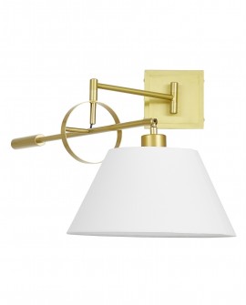 LAMPA ŚCIENNA KINKIET ZŁOTO SZCZOTKOWANE BIAŁY TURINA