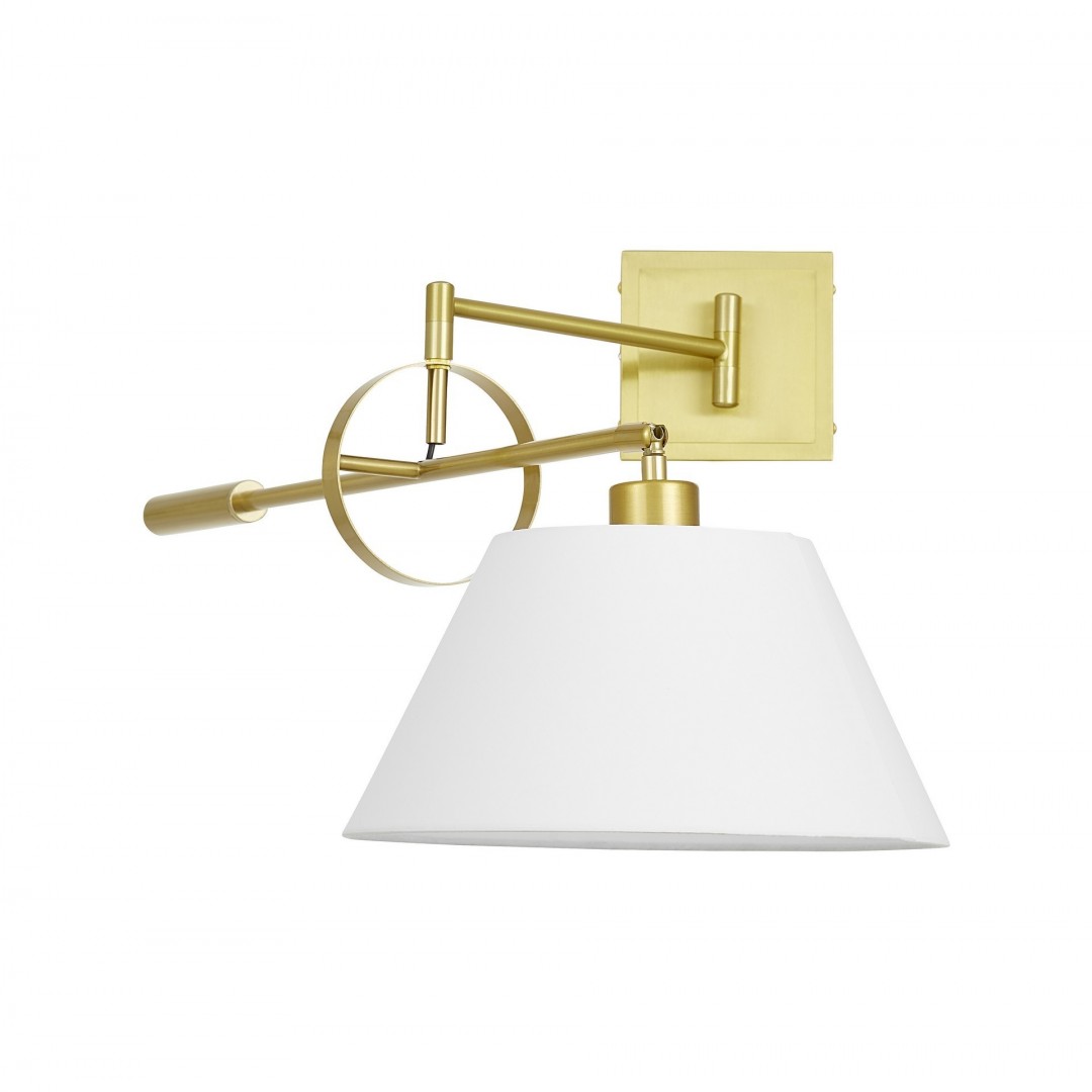 LAMPA ŚCIENNA KINKIET ZŁOTO SZCZOTKOWANE BIAŁY TURINA LUMINA DECO