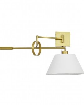 LAMPA ŚCIENNA KINKIET ZŁOTO SZCZOTKOWANE BIAŁY TURINA LUMINA DECO