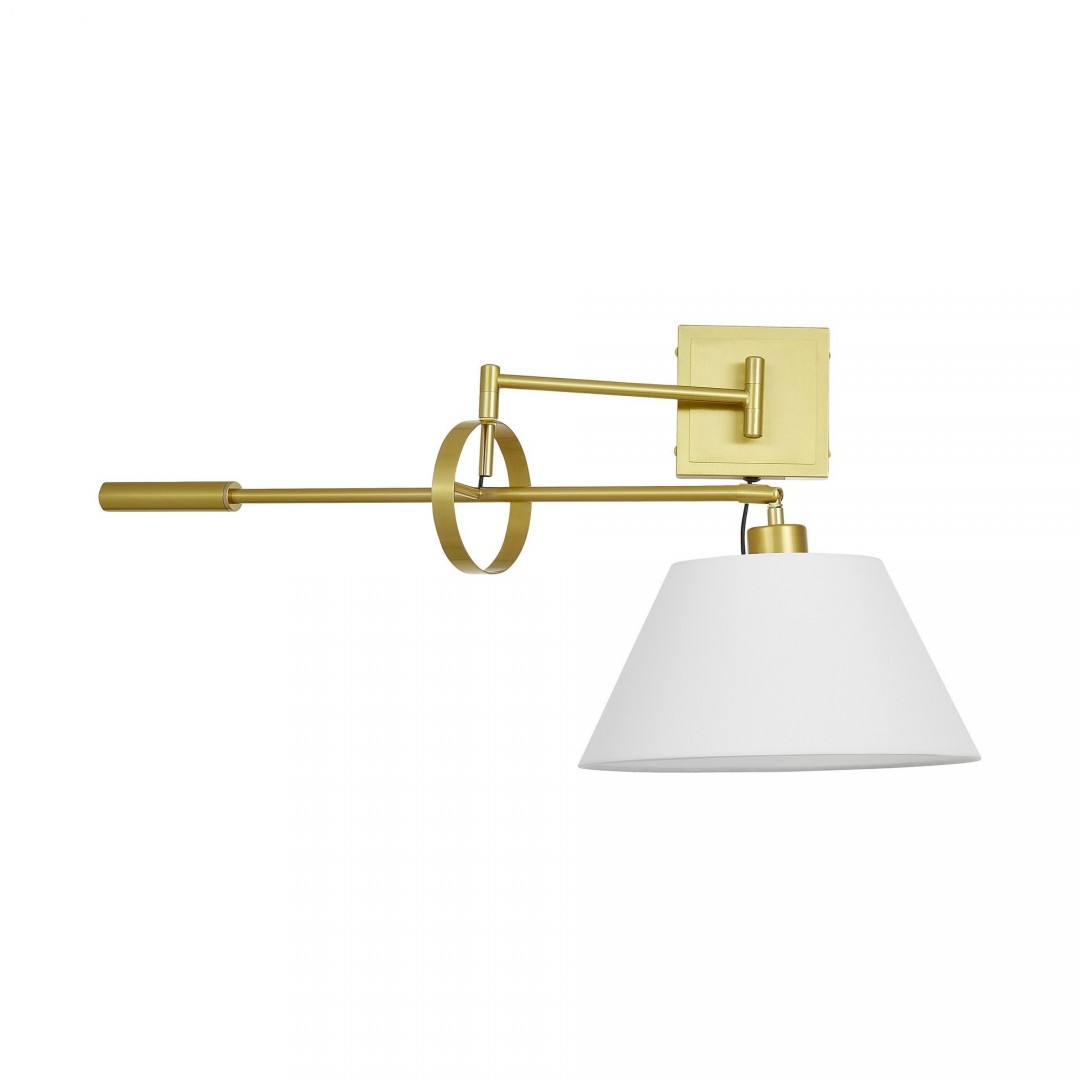 LAMPA ŚCIENNA KINKIET ZŁOTO SZCZOTKOWANE BIAŁY TURINA LUMINA DECO