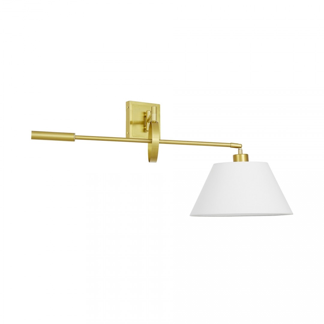 LAMPA ŚCIENNA KINKIET ZŁOTO SZCZOTKOWANE BIAŁY TURINA LUMINA DECO