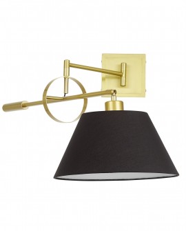LAMPA ŚCIENNA KINKIET ZŁOTO SZCZOTKOWANE CZARNY TURINA