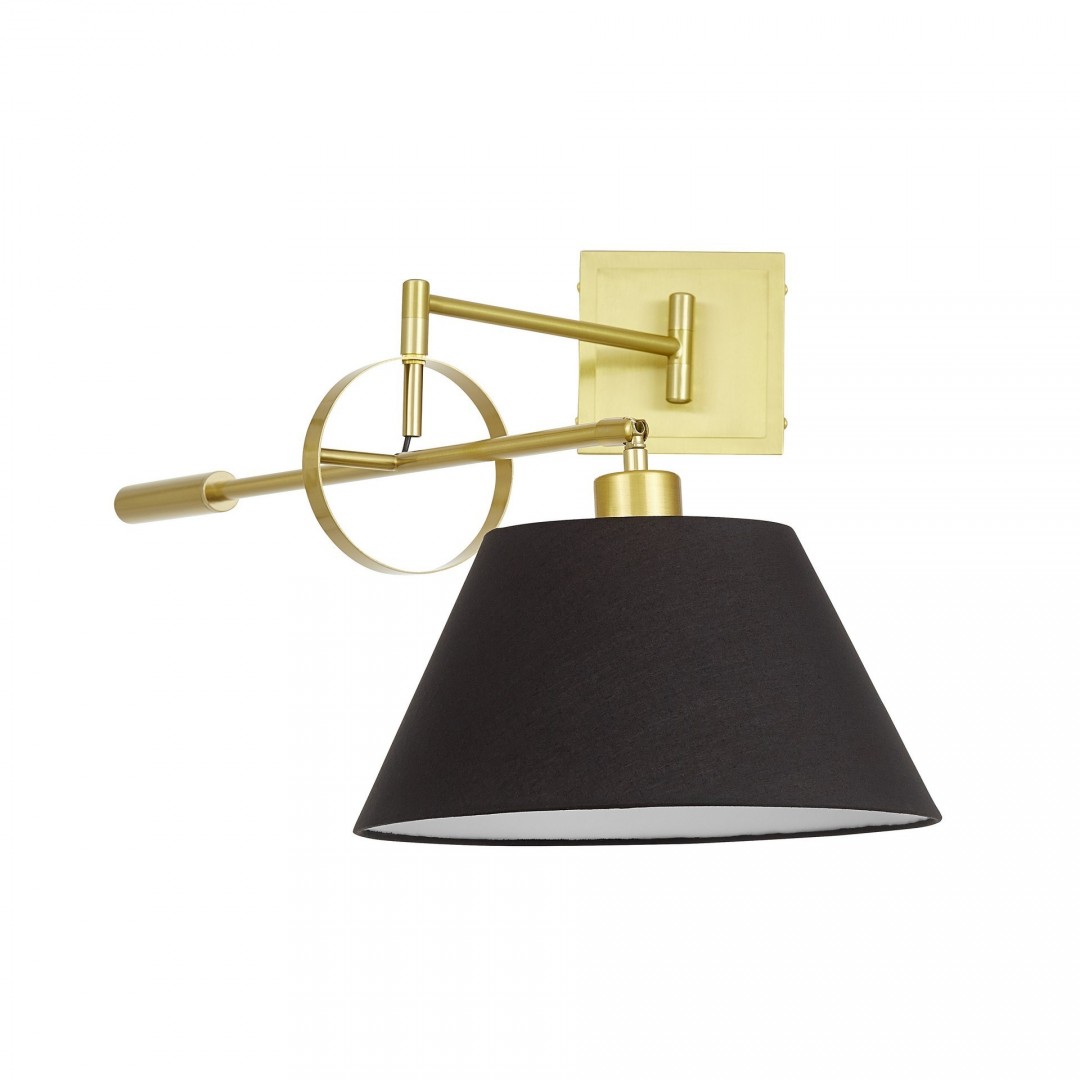 LAMPA ŚCIENNA KINKIET ZŁOTO SZCZOTKOWANE CZARNY TURINA LUMINA DECO