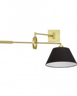 LAMPA ŚCIENNA KINKIET ZŁOTO SZCZOTKOWANE CZARNY TURINA LUMINA DECO