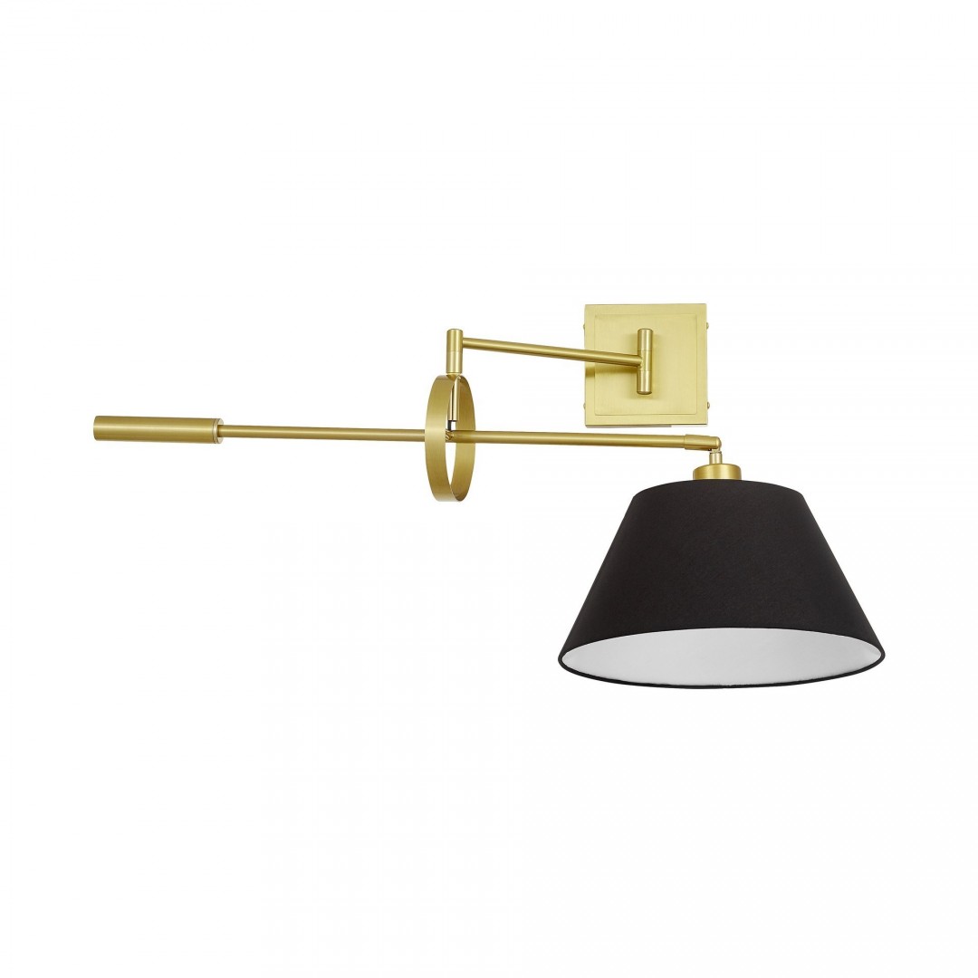 LAMPA ŚCIENNA KINKIET ZŁOTO SZCZOTKOWANE CZARNY TURINA LUMINA DECO