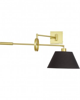 LAMPA ŚCIENNA KINKIET ZŁOTO SZCZOTKOWANE CZARNY TURINA LUMINA DECO