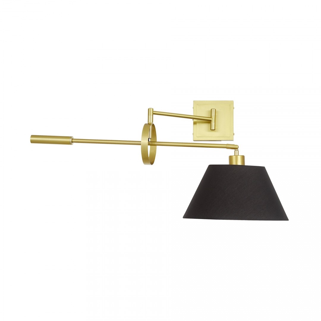 LAMPA ŚCIENNA KINKIET ZŁOTO SZCZOTKOWANE CZARNY TURINA LUMINA DECO