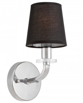 LAMPA ŚCIENNA KINKIET NOWOCZESNY CZARNO-CHROMOWANY ORLANDO W1 LUMINA DECO