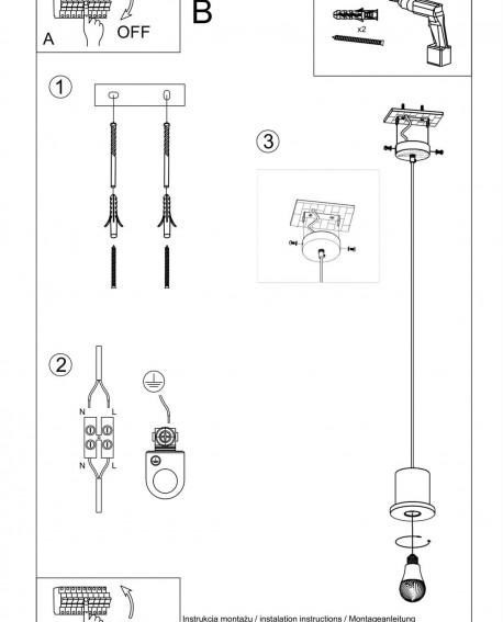 Lampa wisząca BONO Sollux SL.0283