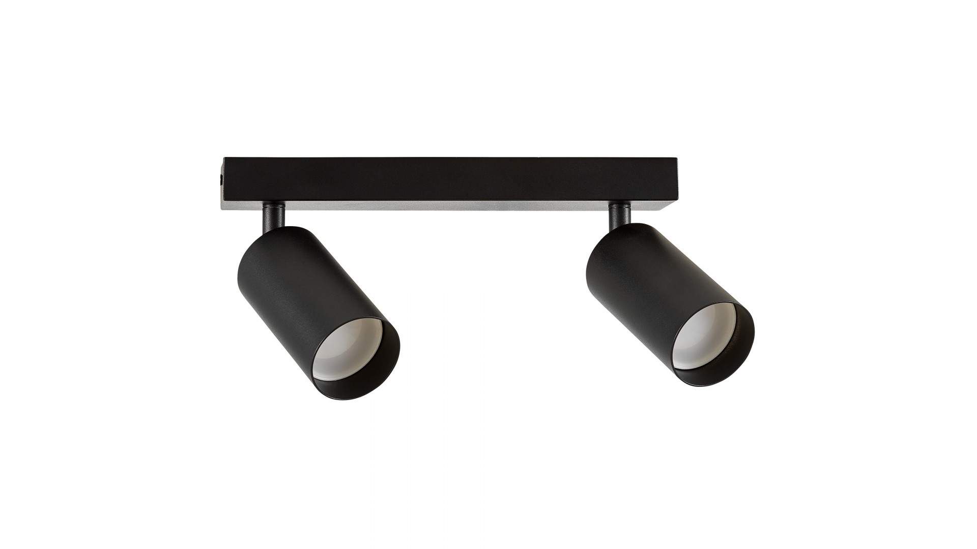 czarna lampa sufitowa spot z regulowanymi reflektorami na listwie do wnętrz loftowych producent lampit model NEO W2