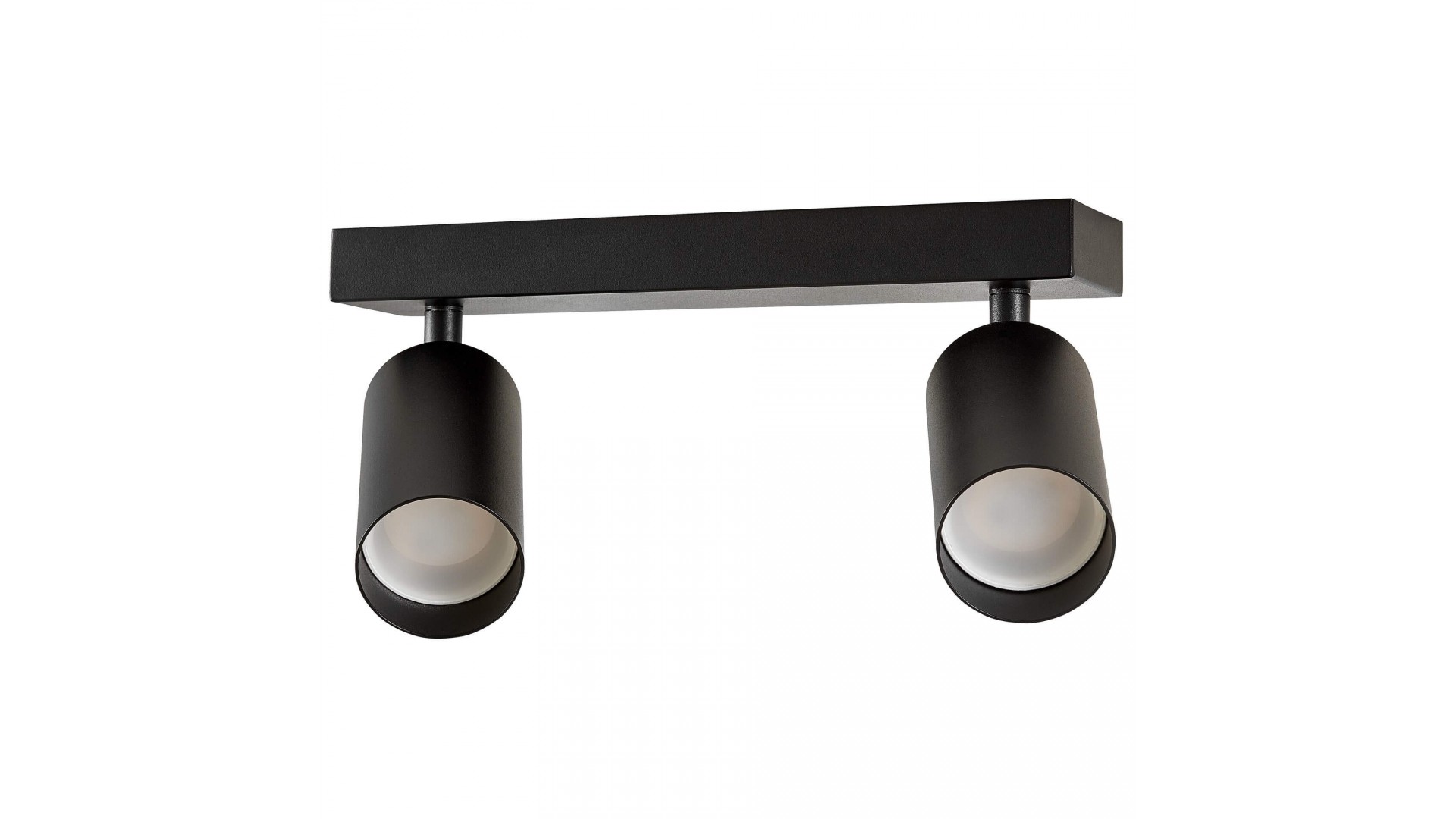 czarna lampa sufitowa z regulowanymi tubami na metalowej listwie do nowoczesnych wnętrz producent lampit model NEO W2