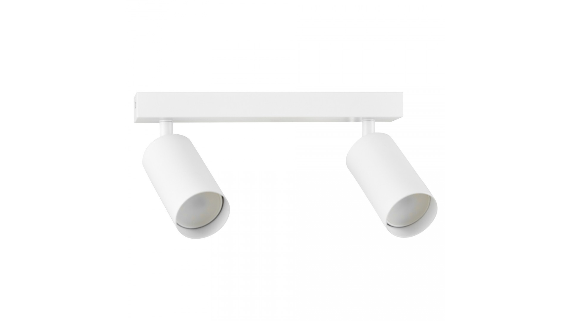 biała lampa sufitowa spot z regulowanymi reflektorami na listwie do wnętrz loftowych producent lampit model NEO W2