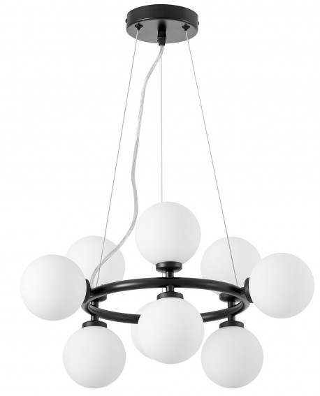 LAMPA WISZĄCA NOWOCZESNA CZARNA BIAŁE KULE MARSIADA 9 LUMINA DECO