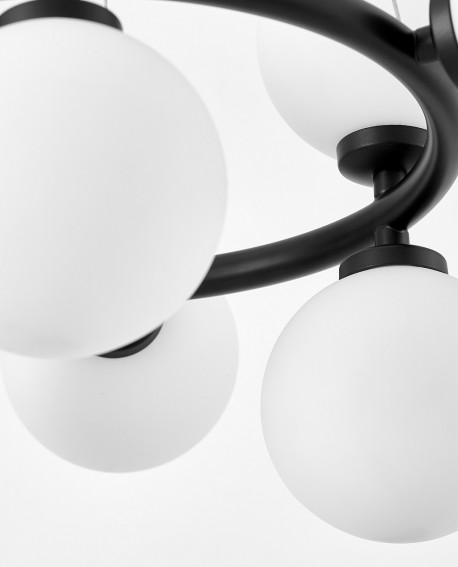 LAMPA WISZĄCA NOWOCZESNA CZARNA BIAŁE KULE MARSIADA 9 LUMINA DECO